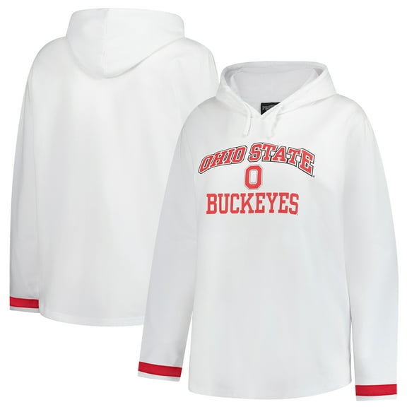 Women's Fanatics White Ohio State Buckeyes Plus Size Pullover Hoodie