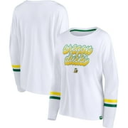 Women's Fanatics White Oregon Ducks Retro Power Striped Long Sleeve T-Shirt