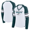 thumbnail image 1 of Women's Fanatics White Philadelphia Eagles Plus Size Redzone Lace Up Long Sleeve T-Shirt, 1 of 3