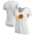 thumbnail image 1 of Women's Fanatics White Phoenix Suns Primary Logo Team V-Neck T-Shirt, 1 of 3