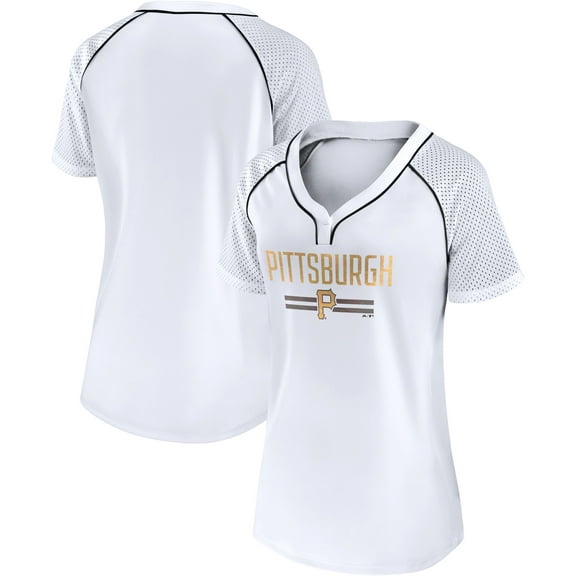 Women's Fanatics White Pittsburgh Pirates Play Calling Raglan V-Neck T-Shirt