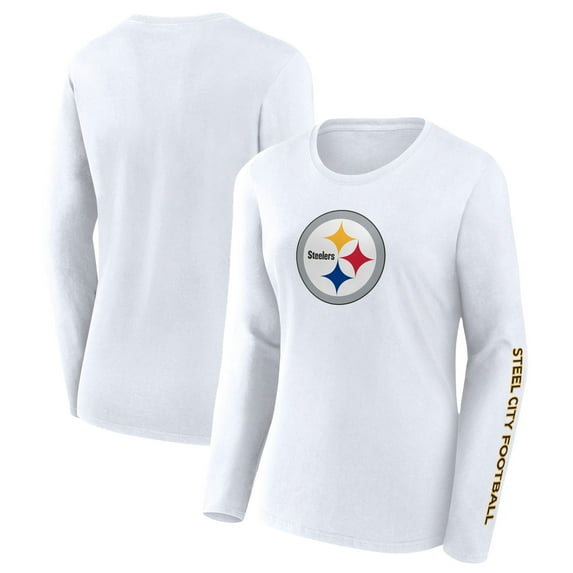 Women's Fanatics White Pittsburgh Steelers Long Sleeve T-Shirt