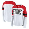 thumbnail image 1 of Women's Fanatics White/Red Detroit Red Wings Frozen Long Sleeve Notch Neck T-Shirt, 1 of 3