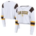 thumbnail image 1 of Women's Fanatics  White San Diego Padres Stretch Cropped Fashion Long Sleeve T-Shirt, 1 of 3