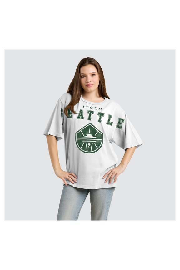 Women's Fanatics White Seattle Storm Spirit Relaxed Jersey T-Shirt