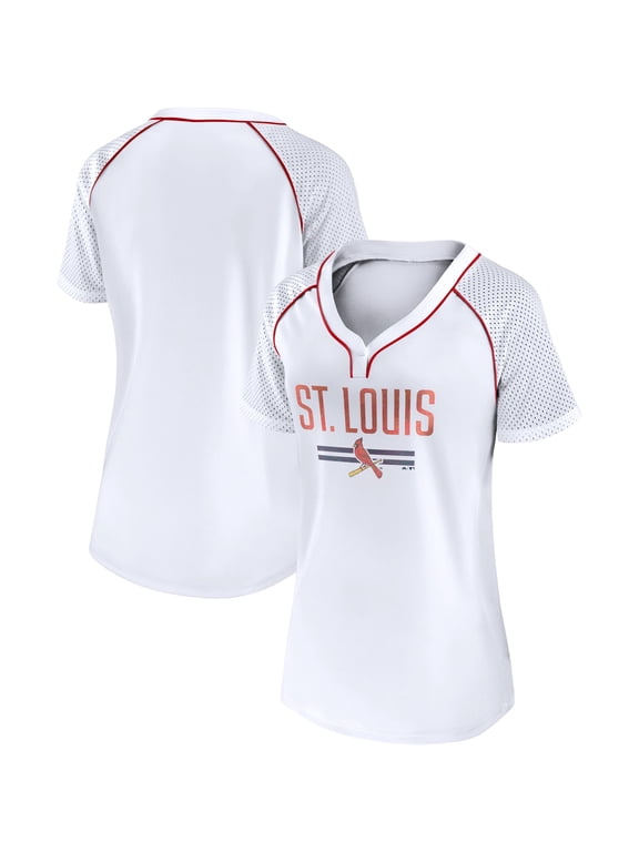 Women's Fanatics White St. Louis Cardinals Play Calling Raglan V-Neck T-Shirt