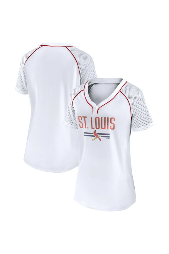 Women's Fanatics White St. Louis Cardinals Play Calling Raglan V-Neck T-Shirt
