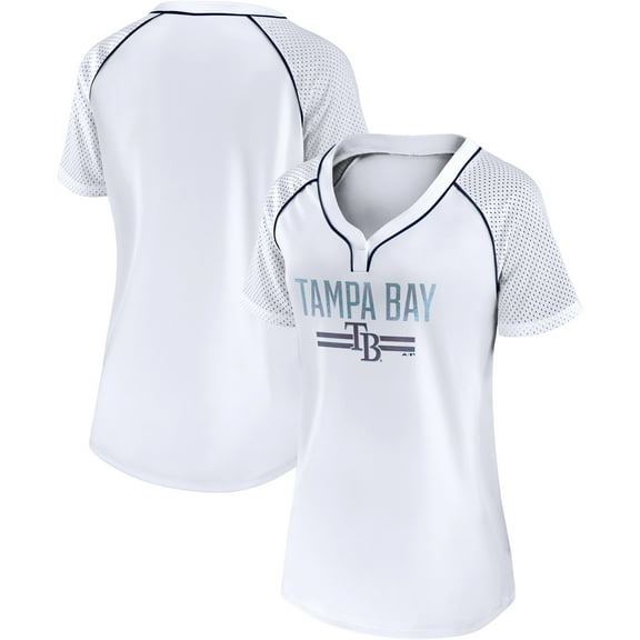 Women's Fanatics White Tampa Bay Rays Play Calling Raglan V-Neck T-Shirt