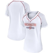 Women's Fanatics White Washington Nationals Play Calling Raglan V-Neck T-Shirt