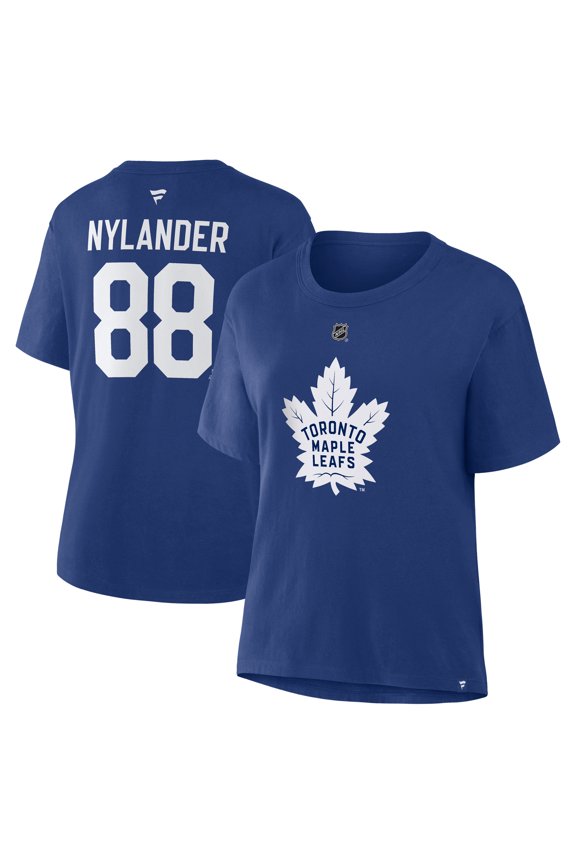 Women's Fanatics William Nylander Blue Toronto Maple Leafs Authentic Stack Name & Number T-Shirt