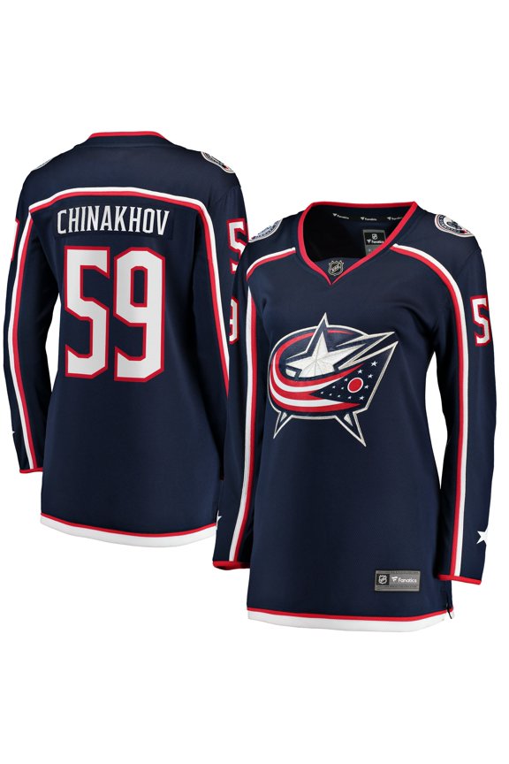 Women's Fanatics Yegor Chinakhov Navy Columbus Blue Jackets Home Breakaway Player Jersey