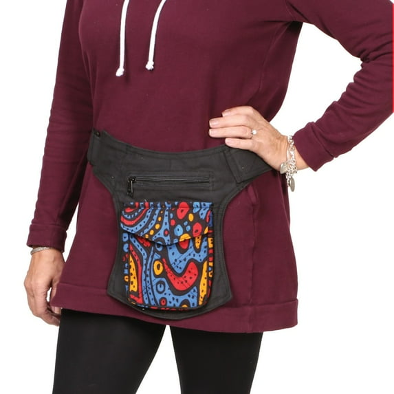 Women's Fanny Pack - Bright Festival Colors Comfortable Wide Waistband
