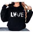 thumbnail image 1 of Women's Farm "Love" Graphic Breathable Hoodie Top Casual Comfortable Hooded long-sleeved Black S-2XL, 1 of 7