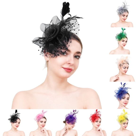 Women's Fascinator Hat LSQii Retro Floral Mesh Ribbons Headband Beige Elegant Hair Clip Beret Pillbox Hat for Cocktail Tea Party Bridal Wedding Gift