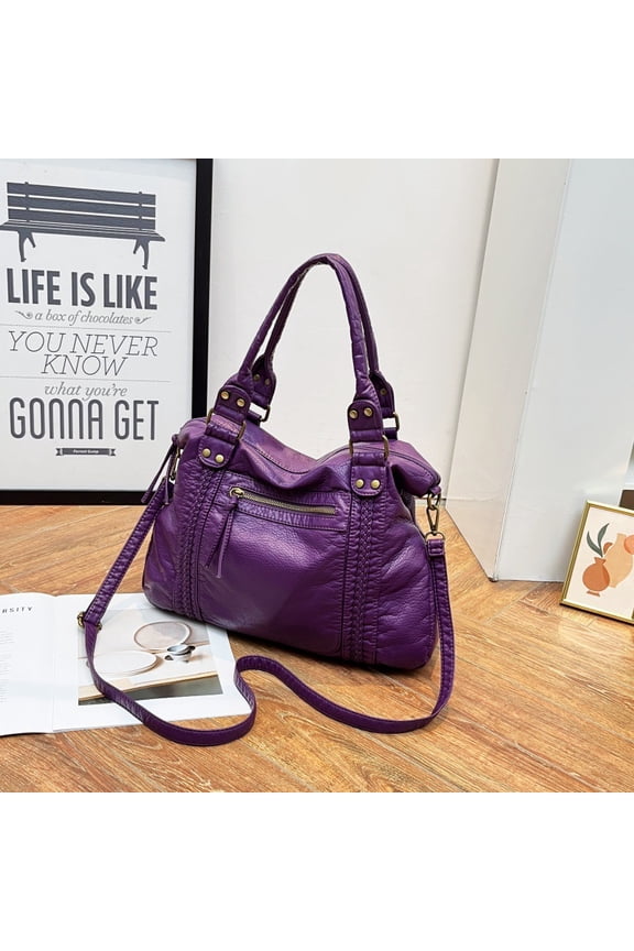 Women's Fashion 2K Retro Motorcycle Bag, Large Capacity, Washed and Distressed, Sexy Shoulder/Crossbody Bag