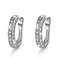 thumbnail image 1 of Women's Fashion 925 Silver Three Drill Full Diamond Rhinestone Clip-on Earrings, 1 of 1