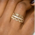 thumbnail image 1 of Womens Geometric Ring Set Electroplated Gold Tone Three Piece Alloy Jewelry Collection Geometric Stacking Rings, 1 of 3