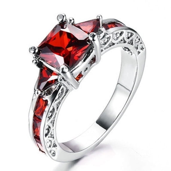 Womens Alloy Ring With Black Diamond Gem Inlay Fashion Jewelry And Artificial Gemstone Inlay Individually Packed