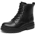 thumbnail image 1 of Women’s Fashion Ankle Booties Causal Side Zipper Lace-up Combat Boots, 1 of 7