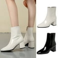 thumbnail image 1 of Women's Fashion Ankle Boots Comfy Pointed Toe High Heels Side Zipper Booties, 1 of 6
