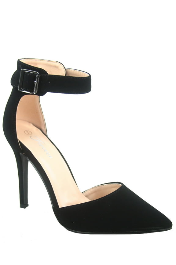 Women's Fashion Ankle Strap Buckle Slip On Pointy Toe Stiletto Pumps Shoes