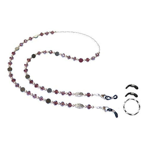 Women's Fashion Artistic Beaded Eyeglass Holder 28"Eyeglasses Chain, Eyewear Leash, Sunglasses Accessories (Purple)
