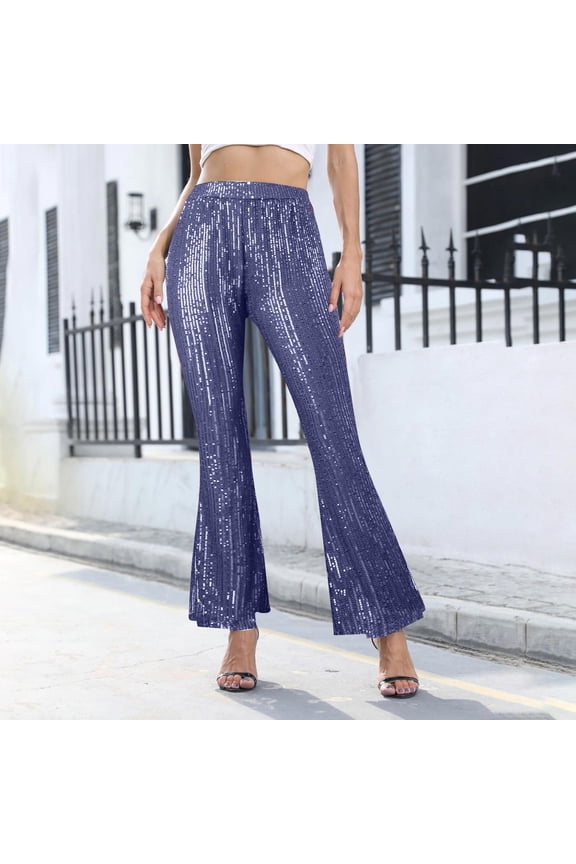 Women's Fashion Autumn And Winter Casual Pure Color Sequins High Waist Wide Leg Trousers Womens Pants Straight Leg Pants for Women plus Size Work Casual with Pockets Straight Leg Business Casual Pants