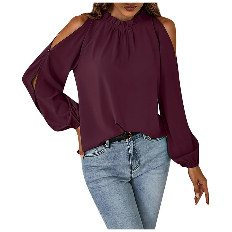 Autumn And Winter Women's Solid Color Long Sleeve Pleated Fashion