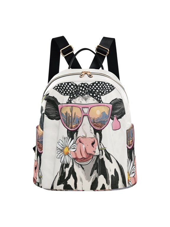 Women's Fashion Backpack Cow-pink Shades Printed Backpack Purses for Travel & Daily