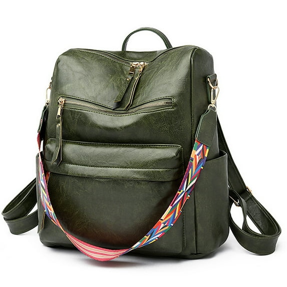 Women's Fashion Backpack Purse Multipurpose Design Convertible Satchel Handbags Shoulder Bag Travel bag-Green