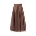 thumbnail image 1 of Women's Fashion Big Swing Skirt Thin A Line Skirt Solid Color Skirt Elegant Flowy Midi Length Casual Comfortable Stretchy Soft Lightweight Summer, 1 of 1