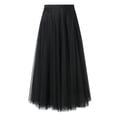 thumbnail image 1 of Women's Fashion Big Swing Skirt Thin A Line Skirt Solid Color Skirt Elegant Flowy Midi Skirt for Casual Wear, 1 of 1