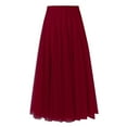 thumbnail image 1 of Women's Fashion Big Swing Skirt Thin A Line Skirt Solid Color Skirt Flowy Comfortable Stretchy Waist Casual Summer Skirt, 1 of 1