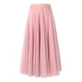thumbnail image 1 of Women's Fashion Big Swing Skirt Thin A Line Skirt Solid Color Skirt Flowy Comfortable Stretchy Waist Casual Summer Skirt, 1 of 1