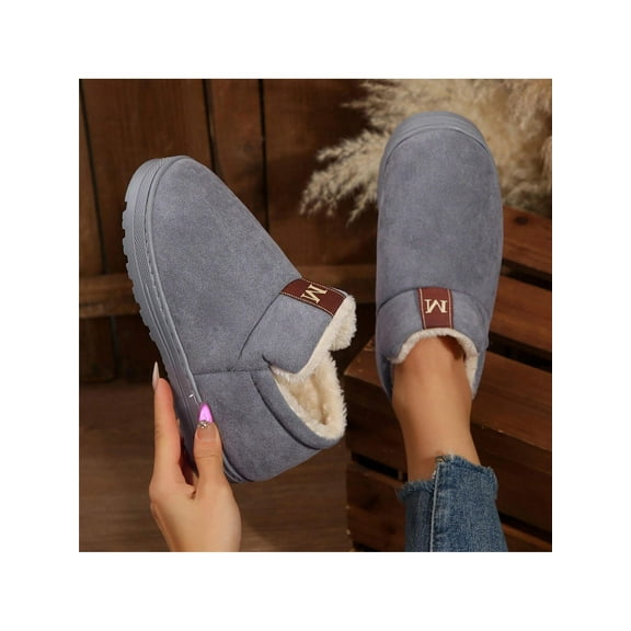 Women's Fashion Boots Winter-Ready Short Boots with Warm Cotton Lining and Thick Sole - Stylish Plain Booties for Snow