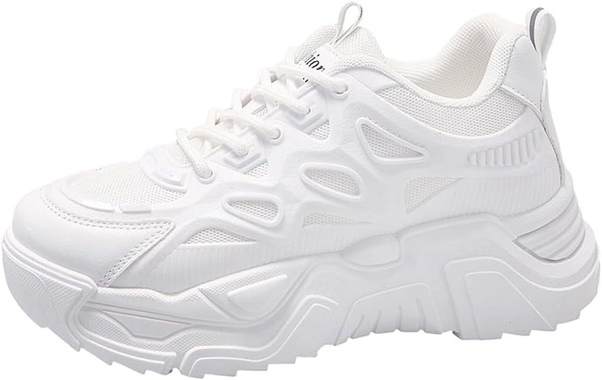 que shoes plain ホワイト M 新品未使用 Women's Fashion Breathable Mesh Platform Sneakers Casual