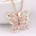 thumbnail image 1 of Women's Fashion Butterfly Necklace - Opal & Charm Pendant on Gold-Tone Chain - Durable Everyday Jewelry & Special Occasion Gift for Mom/Wife, 1 of 3