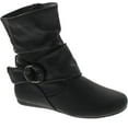 thumbnail image 1 of Women's Fashion Calf Flat Heel Side Zipper Slouch Ankle Boots, 1 of 4