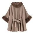 thumbnail image 1 of Women's Fashion Cape Shawl Jacket - Loose Plus Size, Temperament Design, Khaki, 1 of 4