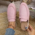 thumbnail image 1 of Women's Fashion Casual Backless Loafers, Comfortable Flat Mules, Stylish Ethnic Trendy Half-Slippers, Soft Faux Material, Perfect for Leisure Outdoor Daily Wear Pink E, 1 of 5