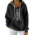 thumbnail image 1 of Women's Fashion Casual Christmas Print Pullover Long-Sleeve Sweatshirt with JESUS Design for Holiday Season and Comfortable Wear,Black,XL, 1 of 5