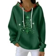thumbnail image 1 of Women's Fashion Casual Christmas Print Pullover Long-Sleeve Sweatshirt with JESUS Design for Holiday Season and Comfortable Wear,Dark Green,L, 1 of 5