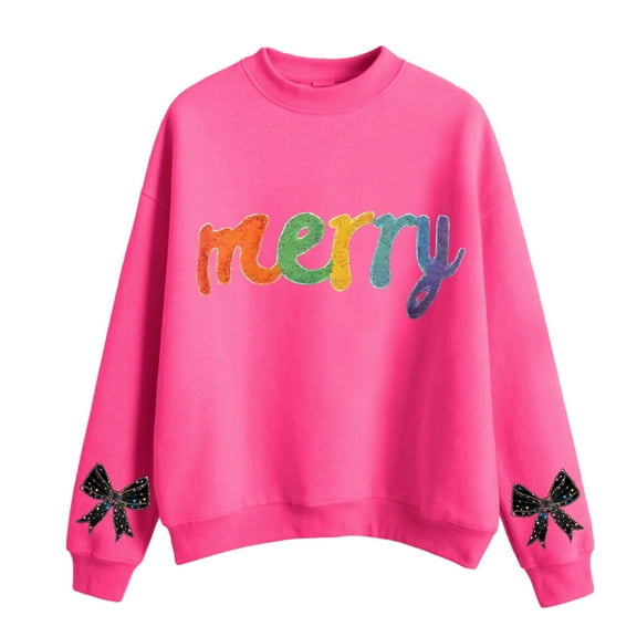 Women's Fashion Casual Christmas Printed Sweatshirt with Round Neck Design and Long Sleeve for Casual Wear and Everyday Use