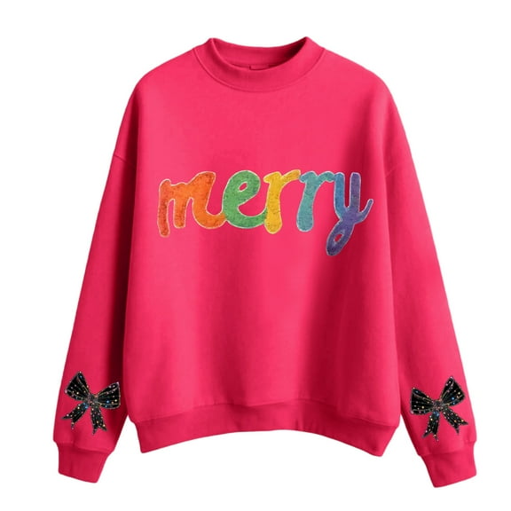 Women's Fashion Casual Christmas Printed Sweatshirt with Round Neck Design and Long Sleeve for Casual Wear and Everyday Use