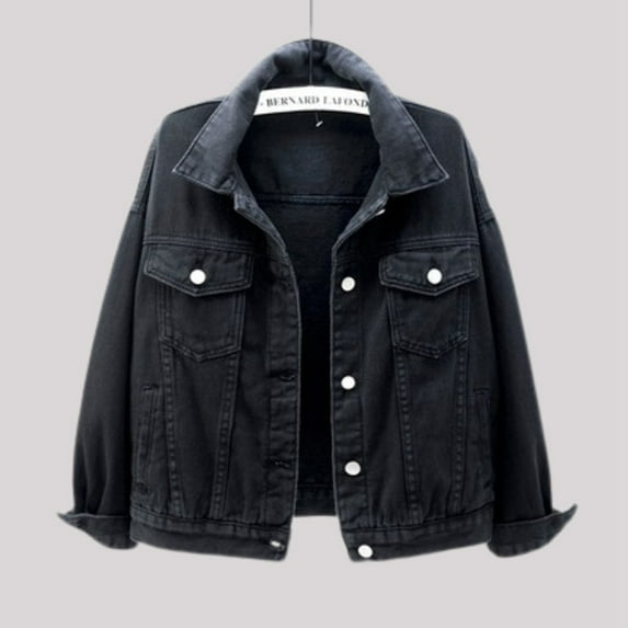 Women's Fashion Casual Colorful Solid Size Large Pocket Button Denim Coat Women's Short Coat plus Size Jean Jackets for Women Thick Women Jacket And Jacket Women Jean Jackets for Juniors Girls Apparel