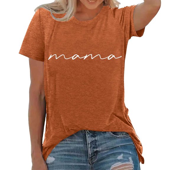 Women's Fashion Casual Crew Neck Printed T Shirts Summer Short Sleeve, Loose Fit for Various Occasions