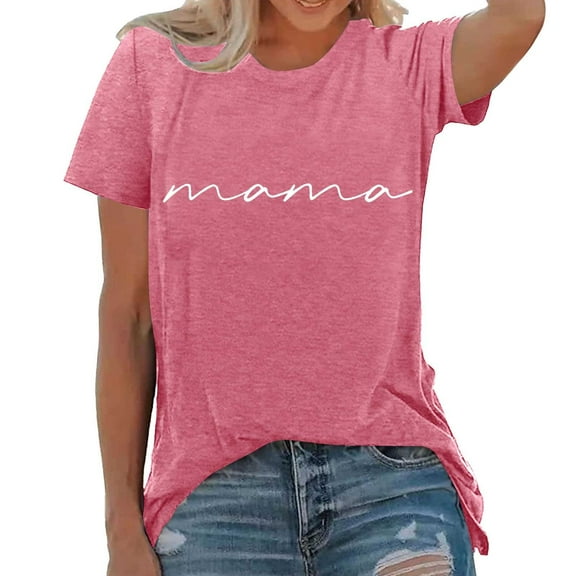 Women's Fashion Casual Crew Neck Printed T Shirts Summer Short Sleeve, Loose Fit for Various Occasions