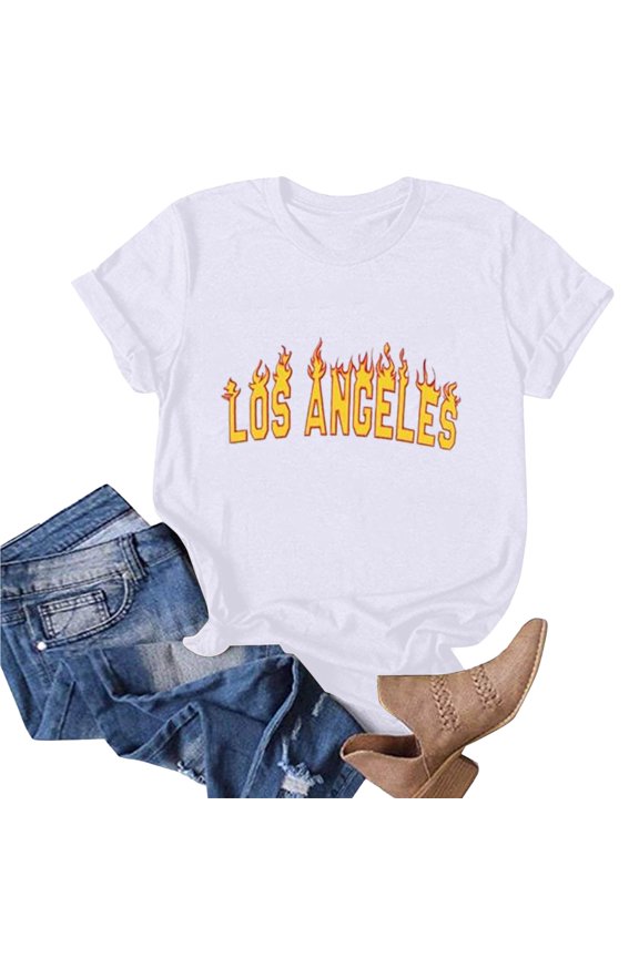 Women's Fashion Casual Fruit And Vegetable Printed Round Neck Short Sleeved Top T Shirt 5 Womens T Shirts Long Sleeve Compression Shirts for Women Long Sleeve Blank Women Casual Short Sleeve Tops