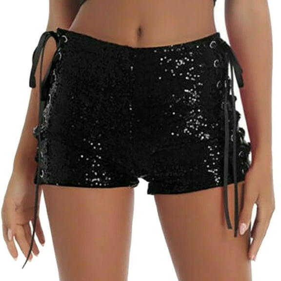 Women's Fashion Casual High Waist Sequin Lace Hollow Out Shorts Stylish Comfortable Summer Beachwear Party Outfit