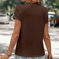thumbnail image 1 of Women's Fashion Casual Home & Commute Solid Round Neck Short Sleeve T Shirt Versatile & Comfortable Womens T Shirt Womens Turtle Neck Long Sleeve Tops Turtleneck Women Petite Womens Workout Top, 1 of 5